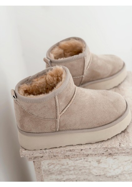 Leonar Kadın Içi Tüylü Bot Bej Süet fiyatları