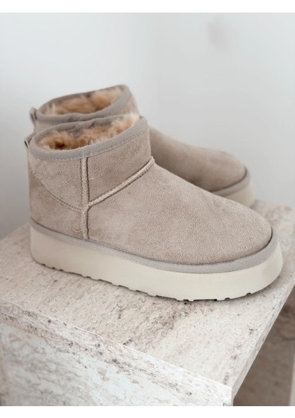 Leonar Kadın Içi Tüylü Bot Bej Süet modelleri
