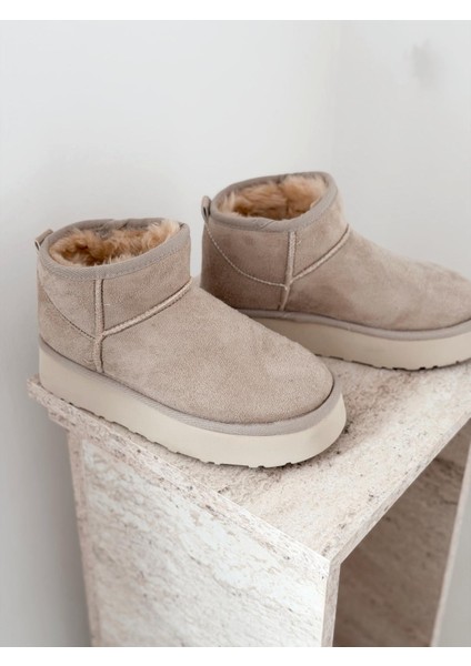 Leonar Kadın Içi Tüylü Bot Bej Süet fırsatları