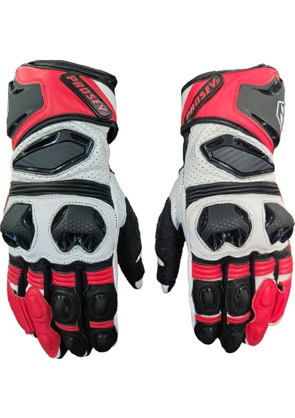 Motosiklet Eldiveni Racing Full Koruma Leather Deri Motorcu Eldiven Red modelleri