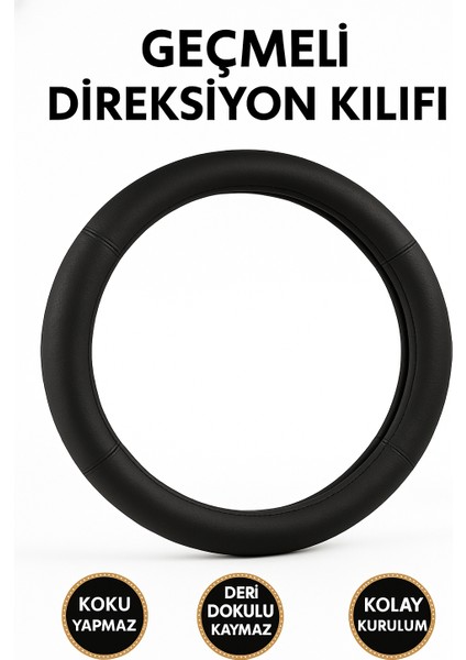 Opel Combo 2012-2018 Geçmeli Direksiyon Kılıfı Delikli Siyah Deri fırsatları