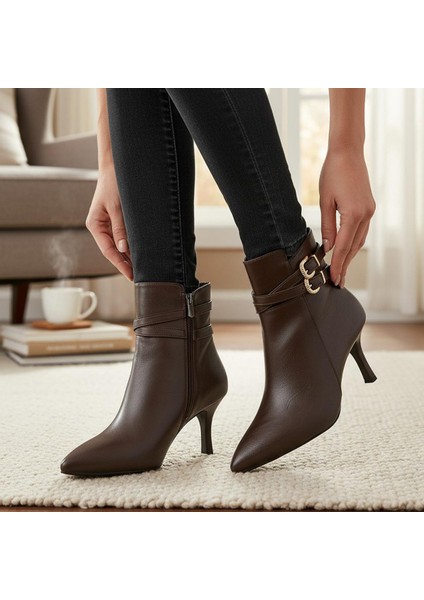 569F Günlük Fermuarlı Kadın Topuklu Bot Ayakkabı Ince Topuk Klasik Topuklu Kadın Bot fiyatları