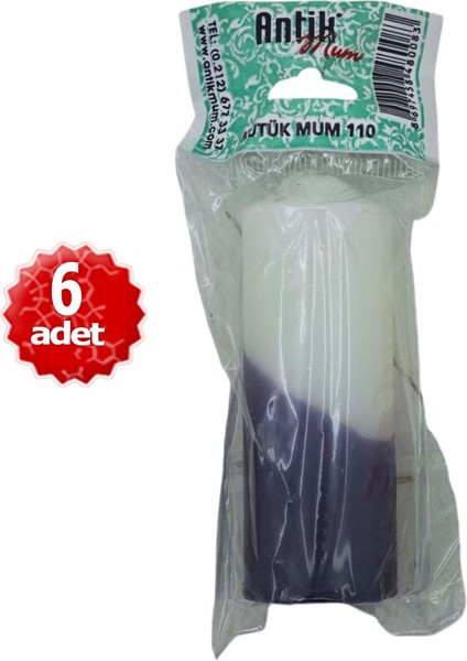 x 6 Adet Kütük Mum