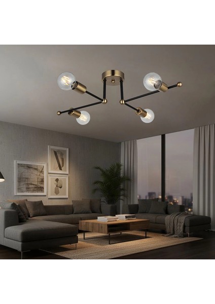 Rena Eskitme Siyah Plafonyer Dörtlü fiyatları