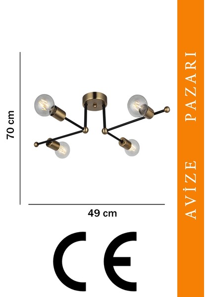 Rena Eskitme Siyah Plafonyer Dörtlü fırsatları