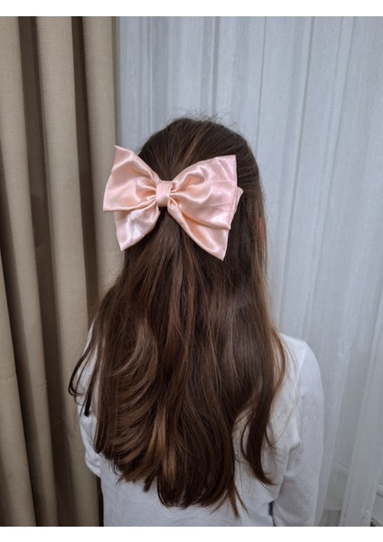 Kadın 3’lü Fiyonk Saç Tokası Seti + Scrunchie Hediyeli - Pure Somon modelleri