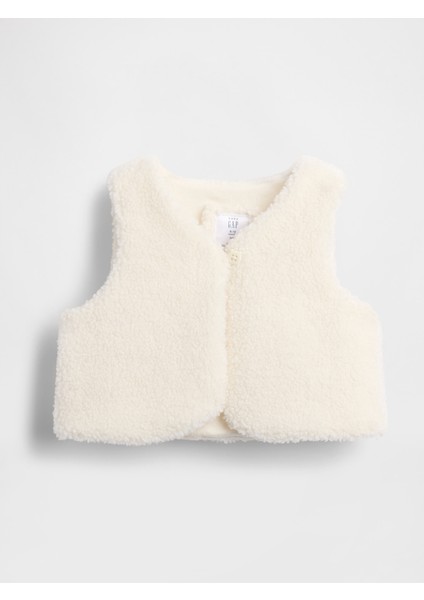 Bebek Kırık Beyaz Sherpa Yelek