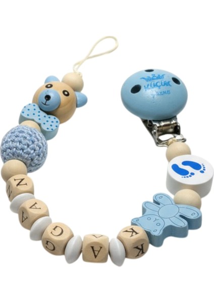 Fitifitibebe Doğal Ahşap Emzik Zinciri - Isme Özel Emzik Askısı Ahşap Emzik Zinciri Emzik Tutucu modelleri