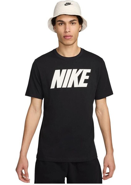 Short Sleeve Athletic Blouse Black DX1981-010 Erkek Pamuklu Tişört