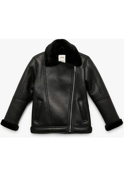 Kruvaze Yaka Uzun Kollu Suni Deri Ceket fırsatları