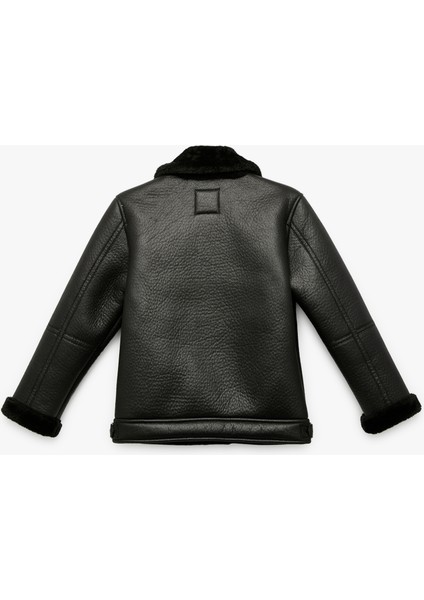 Kruvaze Yaka Uzun Kollu Suni Deri Ceket indirimleri