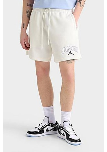 Jordan Brooklyn Fleece Men's Graphic Shorts Erkek Pamuklu Şort Kırık Beyaz