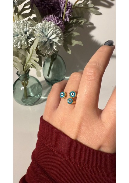 Ayarlanabilir 3'lü Nazar Göz Yüzük modelleri