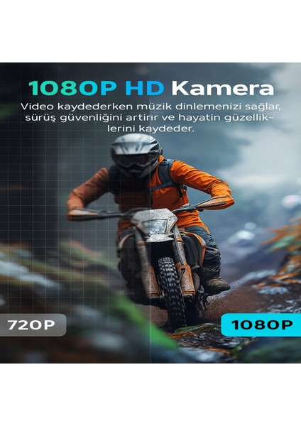 BT68 Kameralı Bluetooth Motosiklet Kulaklığı – 1080P Hd Video Kaydı, Gürültü Engelleme, Su Geçirmez Satıcının Ortalama Ürün Puanı 4.9 fırsatları