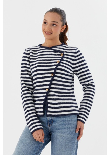 Çizgili Asimetrik Kesim Hırka Lacı modelleri