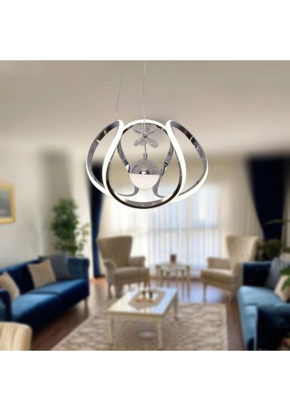 Kavis Modeli Krom Kaplama Tek Toplu 3 Renk Modüllü Ledli Avize fiyatları