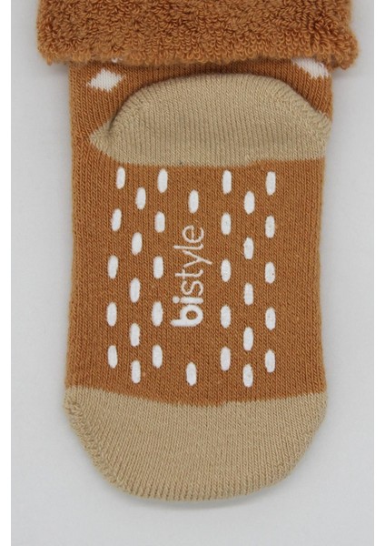 Puanlı Kaymaz Havlu Soket Çorap 2li BS10502 Hardal indirimleri