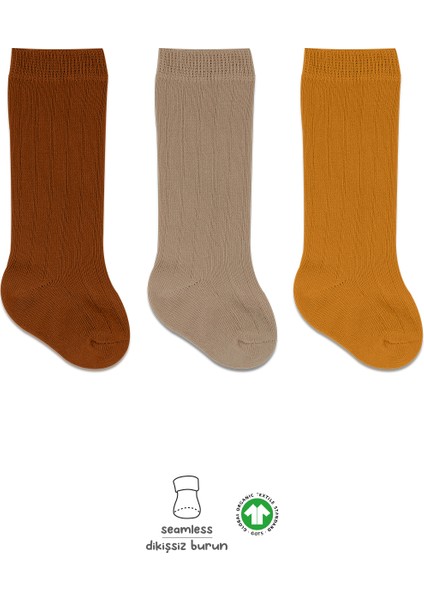 Derby Dizaltı Çorap 3lü BS40101 Hardal Bej Kremit