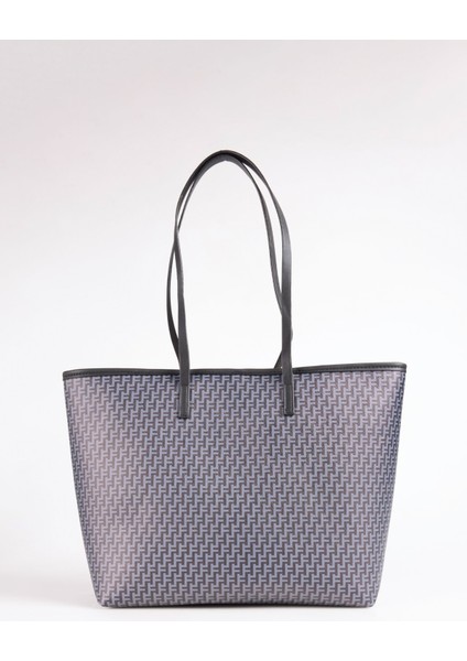 Siyah Kadın Tote Çanta Mono-Matıs