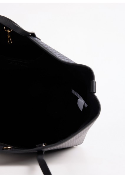 Siyah Kadın Tote Çanta Mono-Matıs fırsatları