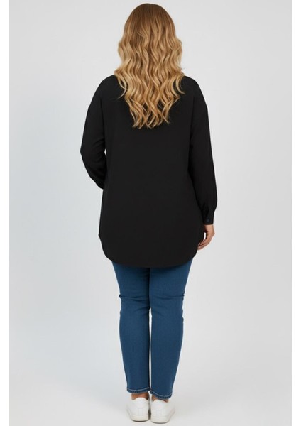 Kadın Büyük Beden Pul Payet Işlemeli Uzun Kollu Gömlek 1985-26 modelleri