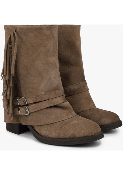 Kadın Inferno Vizon Hakiki Süet Deri Püsküllü Bot fiyatları