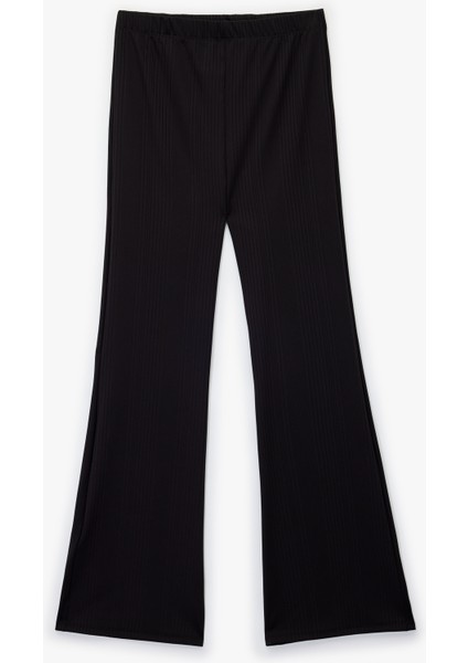 Beli Lastikli Dokulu Basic Bol Paça Pantolon