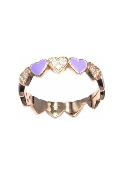 Ayarlanabilir Lila Mineli ve Zirkon Taşlı Kalp Yüzük fırsatları