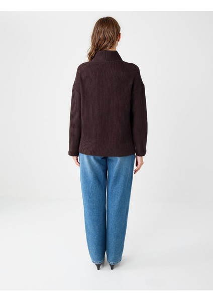 Acı Kahve V Yaka Uzun Kollu Düğme Detaylı Örme Hırka indirimleri