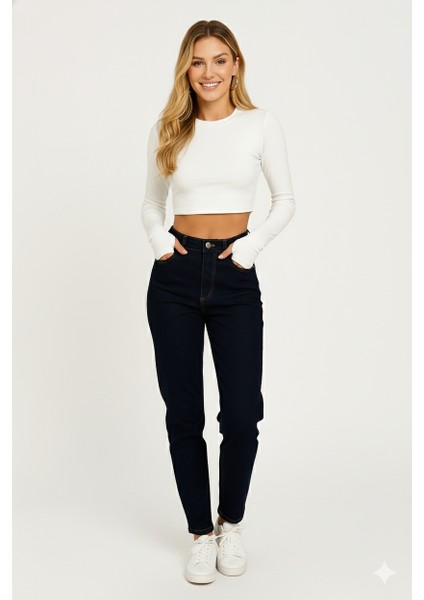 Kadın Buzy Kumaş Parmak Geçmeli Ekru Crop Body| Uzun Kollu – Likralı fiyatları