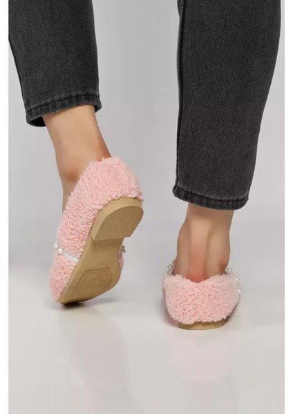 Kadın Incili Ev Babeti Yünlü - Pembe - 38 indirimleri