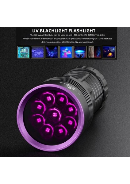 Profesyonel 90WATT Uv 365NM Değerli Taş Tespit Powerbank & LED Fener