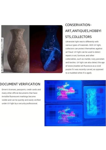 Profesyonel 90WATT Uv 365NM Değerli Taş Tespit Powerbank & LED Fener