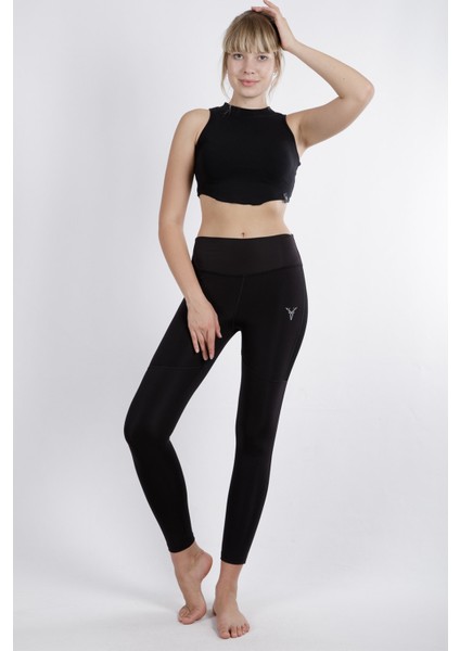 Sıfır Kollu Büstiyer Kısa Penye Crop T-Shirt