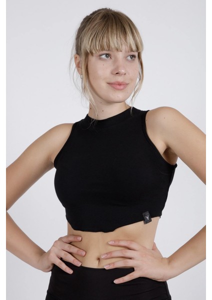 Sıfır Kollu Büstiyer Kısa Penye Crop T-Shirt modelleri