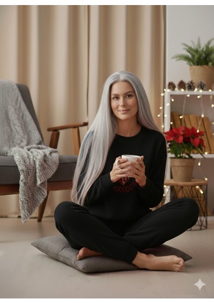 Kışlık Polar Kumaş Uzun Kol Kadın Pijama Takımı modelleri