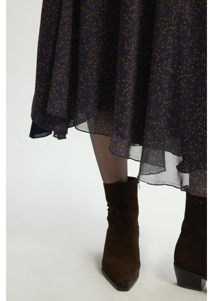 Desenli Uzun Örme Elbise Emp.murdum 124L9294003