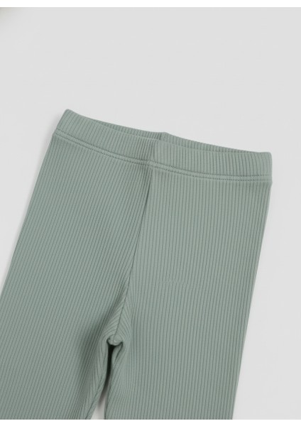 Kız Çocuk Pamuklu Ribana Fırfırlı Paça Tayt – 3'lü Renkli Set indirimleri