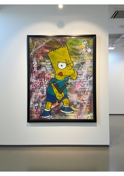Graffiti Bart Art %100 El Yapımı Hediyelik Dekoratif Kanvas Tablo 40*60 modelleri