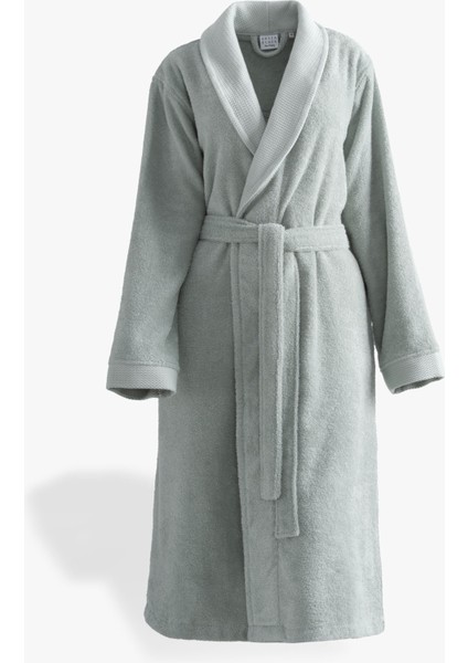 Lara Kadın Bornoz %100 Pamuk Jakarlı Yeşil