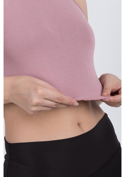 Sıfır Kollu Büstiyer Kısa Penye Crop T-Shirt fırsatları