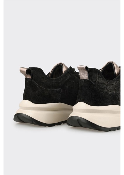 Siyah Deri Kadın Spor Ayakkabı indirimleri