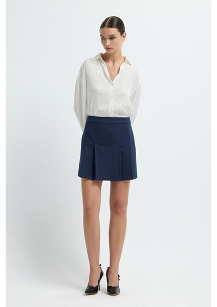 Pileli Mini Etek Lacivert 12742952006 fiyatları