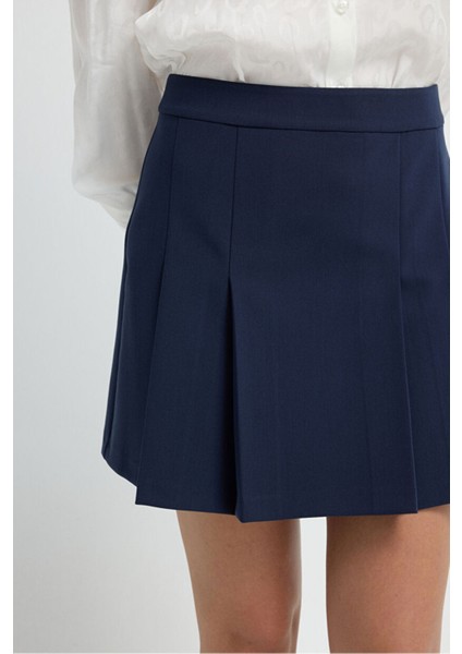 Pileli Mini Etek Lacivert 12742952006 indirimleri