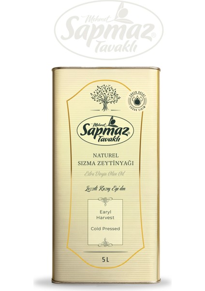 Erken Hasat Soguk Sıkım Natürel Sızma Zeytinyağı 5 Litre