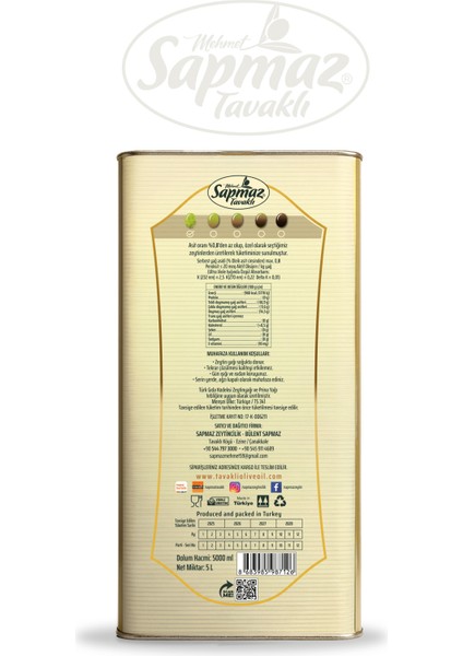 Erken Hasat Soguk Sıkım Natürel Sızma Zeytinyağı 5 Litre fiyatları