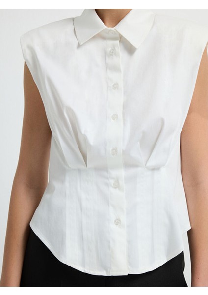 Pile Detaylı Kolsuz Gömlek Beyaz 13044815001 fiyatları