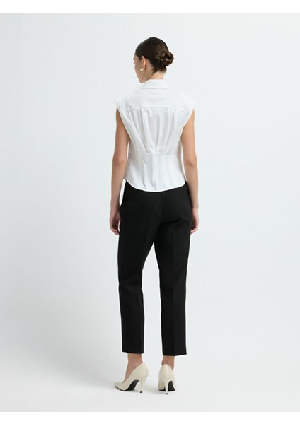 Pile Detaylı Kolsuz Gömlek Beyaz 13044815001 fırsatları