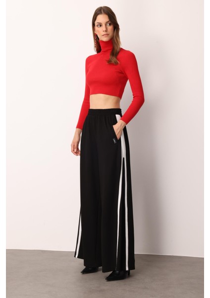 Geniş Paça Modal Pantolon-Siyah modelleri