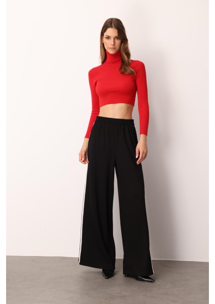 Geniş Paça Modal Pantolon-Siyah indirimleri